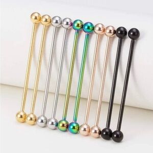 2- Cartilage Womens Gold Rose Gold Titanium Black Silver Barbells Rave Mermaid